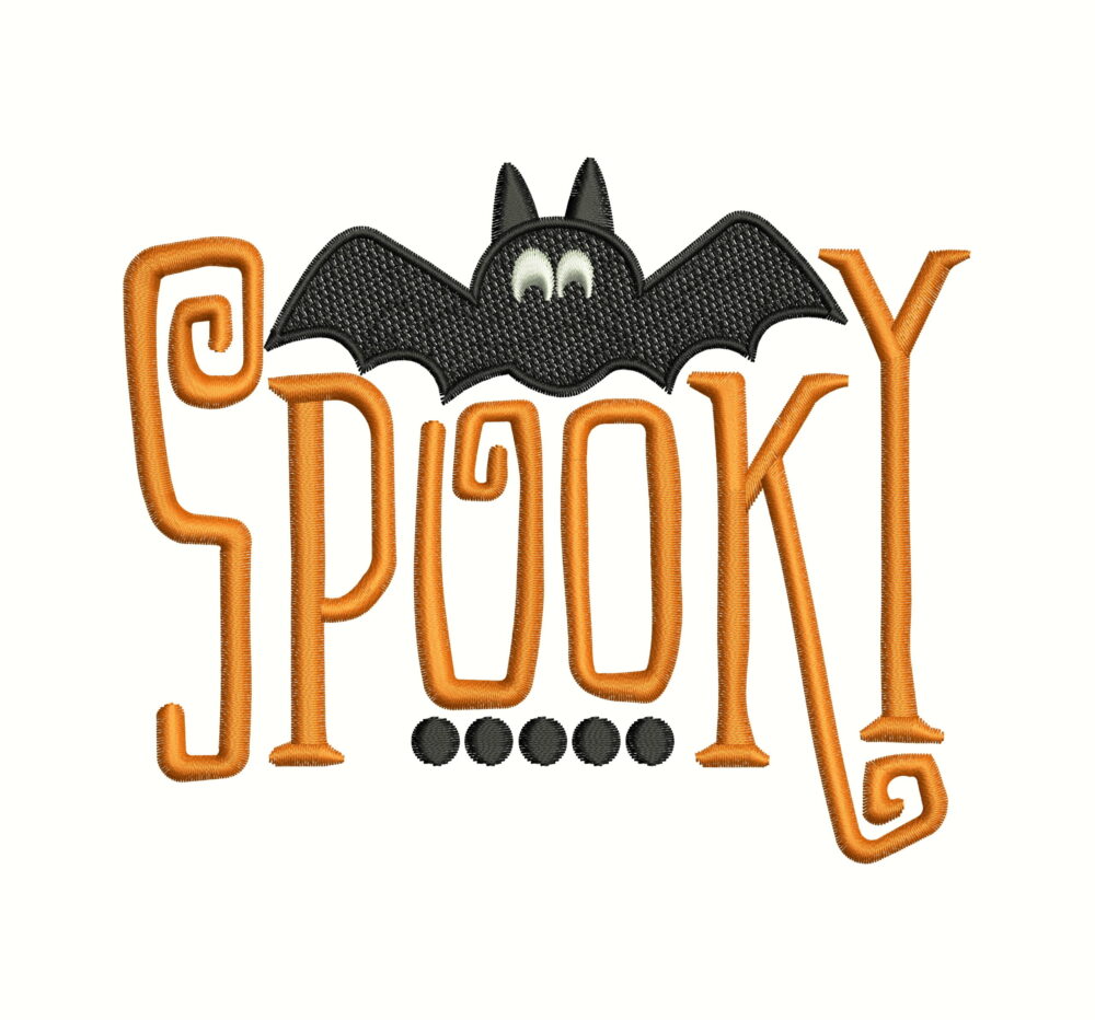 Spooky Logo Embroidery Design