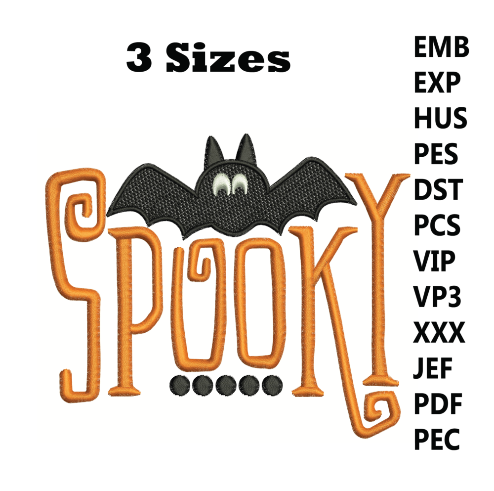 Spooky Logo Embroidery Design - Image 3