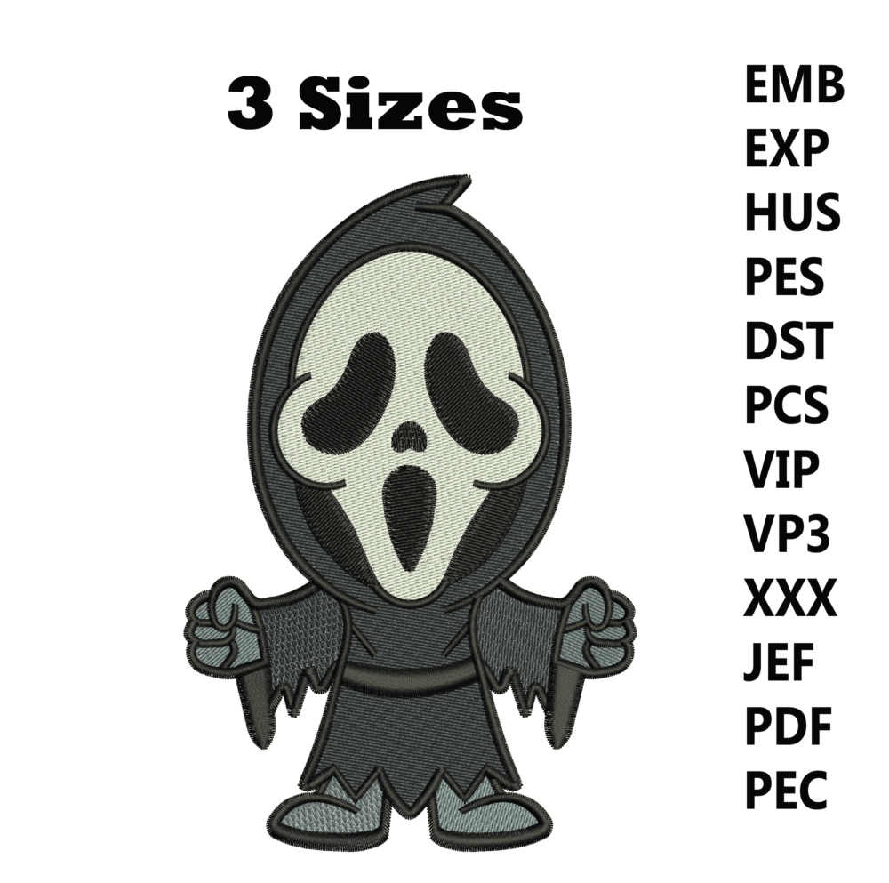 Ghost Logo Embroidery Design - Image 3